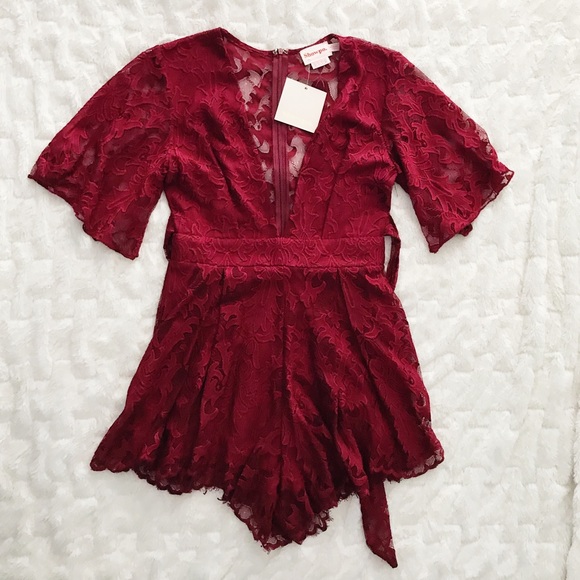 Showpo. Red Lace Romper NWT - Picture 4 of 8